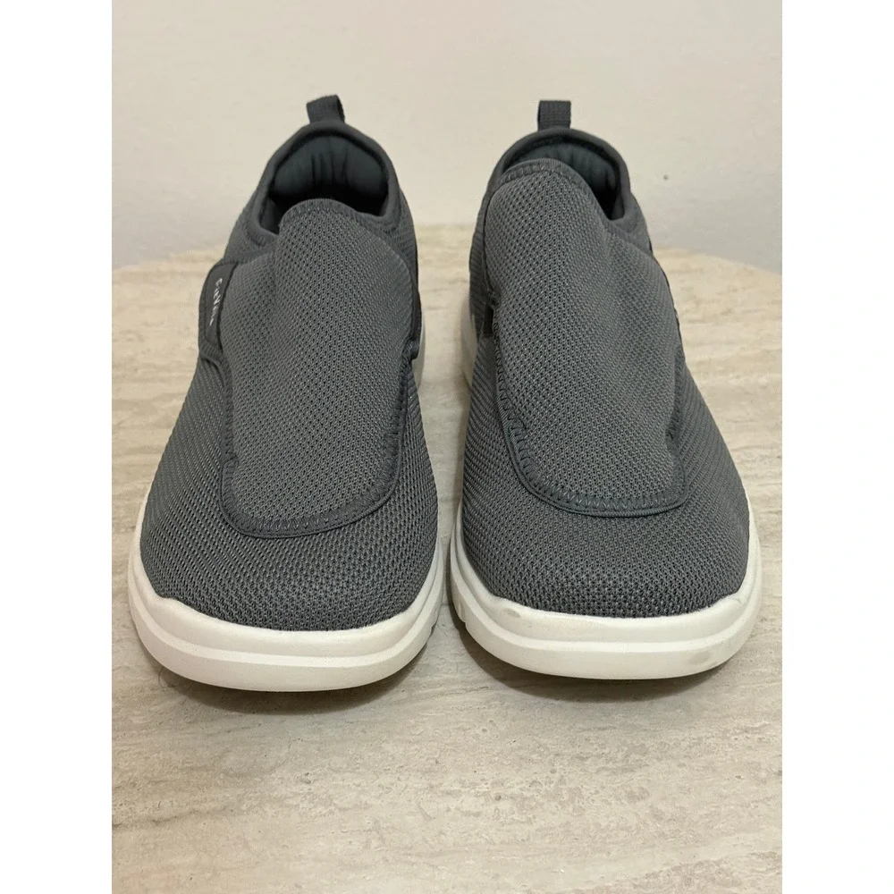 FitVille Men Slip On Sneakers 12EW Gray Mesh Arch Support Comfort Walking Shoes